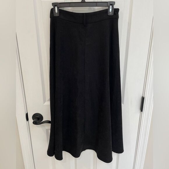 SHEIN Women Black Corduroy Flannel Midi A Line Skirt Women’s Size S - Picture 2 of 5